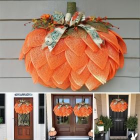 Fa1pc Halloween Thanksgiving Pumpkin Cloth Flower Wreath Courtyard Decoration Wreath Harvest Festival Wreath