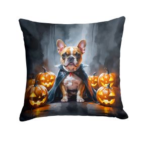 French Bulldog Puppy Halloween Throw Pillow Machine Washable, Indoor Outdoor Decorative Pillow for Couch, Bed or Patio, 14Hx14W